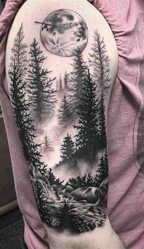 tatuajes de bosques con luna|10 ideas de Bosque luna 